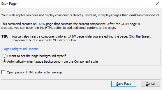 The Save Page dialog
